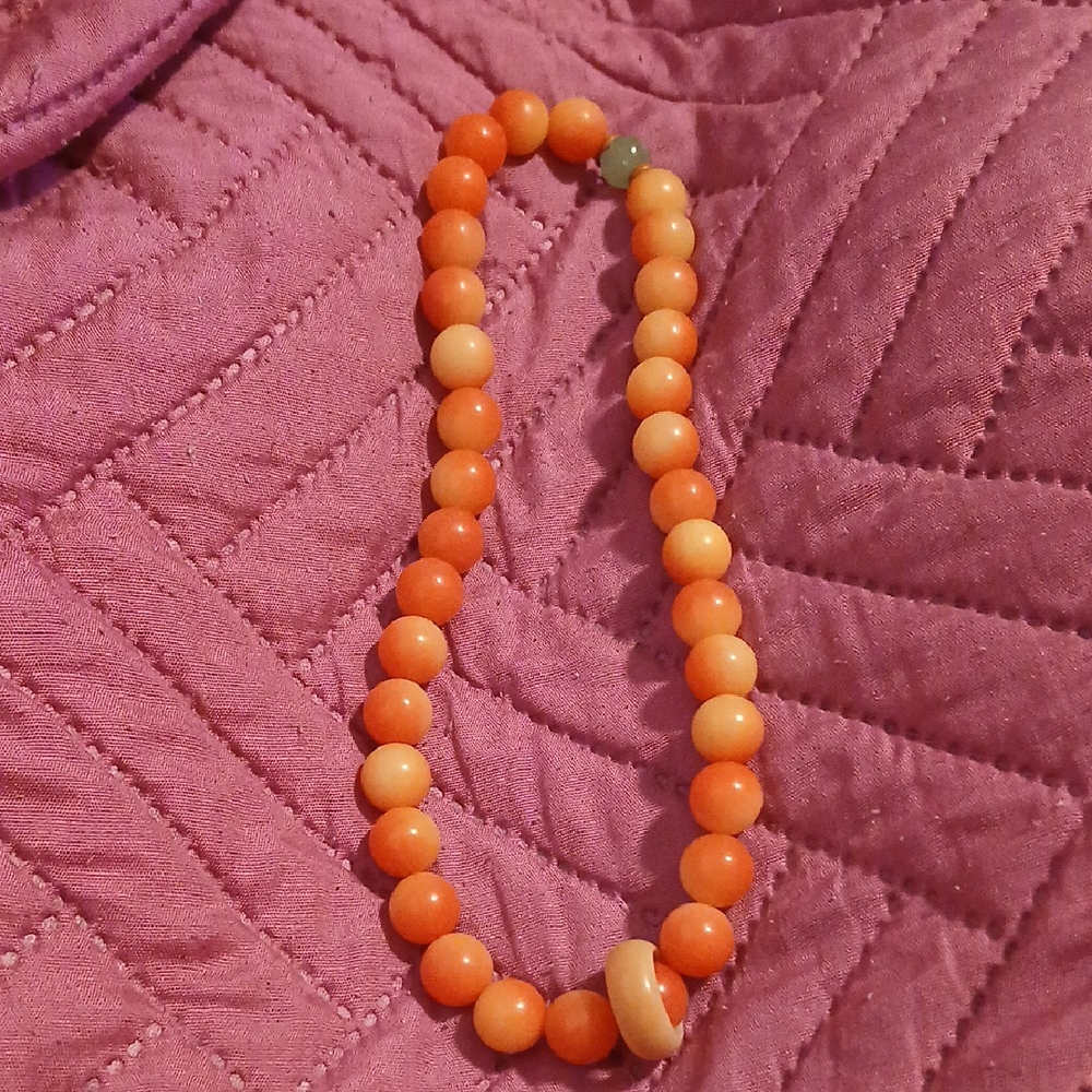 Handmade Bodhi Orange Beaded Necklace